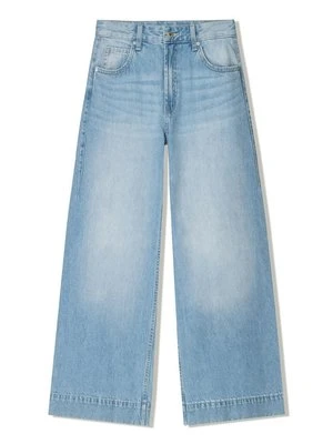 Jeansy Dzwony Bershka jasnoniebieski denim