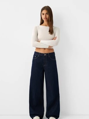 Jeansy Dzwony Bershka szafirowy