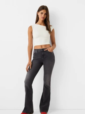Jeansy Dzwony Bershka ciemnoszary