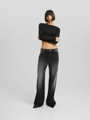 Jeansy Dzwony Bershka ciemnoszary