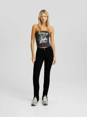 Jeansy Dzwony Bershka czarny