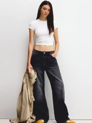 Jeansy Dzwony Bershka czarny