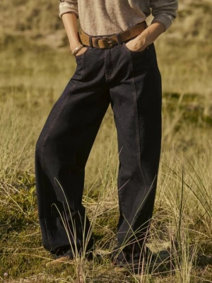 Jeansy Dzwony Cream niebieski denim