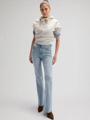 Jeansy dzwony Lee jasnoniebieski denim