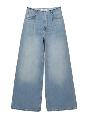 Jeansy Dzwony PULL&BEAR niebieski denim