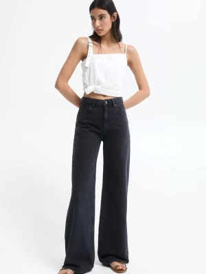 Jeansy Dzwony PULL&BEAR czarny