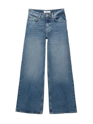 Jeansy Dzwony PULL&BEAR niebieski denim