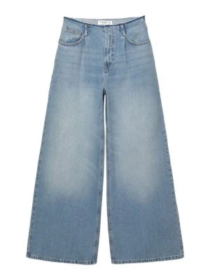 Jeansy Dzwony PULL&BEAR niebieski denim
