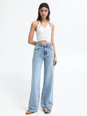Jeansy Dzwony PULL&BEAR niebieski denim