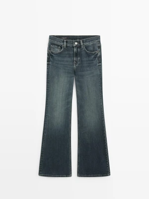 Jeansy Dzwony Skinny Fit Z Wysokim Stanem - Ciemnoniebieski - Massimo Dutti - Female