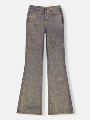 Jeansy Dzwony Wrangler woskowany denim