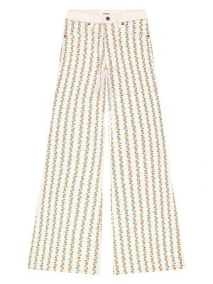 Jeansy Dzwony Wrangler kolorowy denim