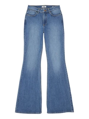 Jeansy Dzwony Wrangler niebieski denim