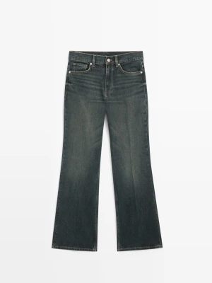 Jeansy Dzwony Ze Średnim Stanem - Ciemnoniebieski - Massimo Dutti - Female