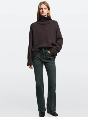 Jeansy Dzwony Ze Średnim Stanem - Ciemnoniebieski - Massimo Dutti - Female