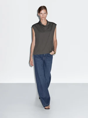 Jeansy Dzwony Ze Średnim Stanem - Ciemnoniebieski - - Massimo Dutti - Kobieta