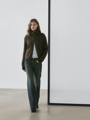 Jeansy Dzwony Ze Średnim Stanem - Ciemnoniebieski - - Massimo Dutti - Kobieta