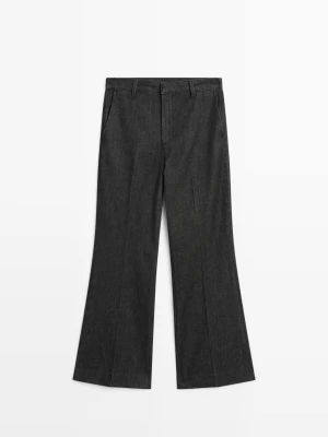 Jeansy Dzwony Ze Średnim Stanem - Czarny - - Massimo Dutti - Kobieta
