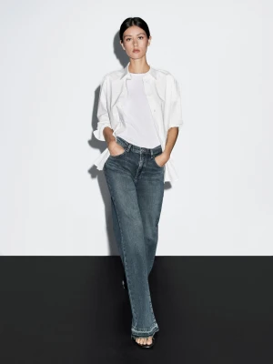 Jeansy Dzwony Ze Średnim Stanem - Średni Niebieski - - Massimo Dutti - Kobieta