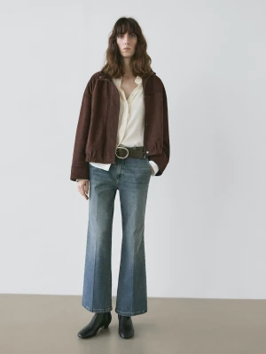 Jeansy Dzwony Ze Średnim Stanem - Średni Niebieski - - Massimo Dutti - Kobieta