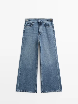 Jeansy Dzwony Ze Średnim Stanem - Średni Niebieski - - Massimo Dutti - Kobieta