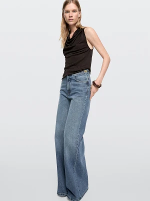 Jeansy Dzwony Ze Średnim Stanem - Średni Niebieski - - Massimo Dutti - Kobieta