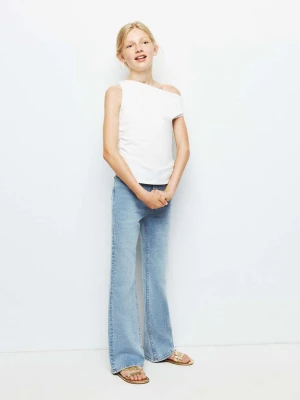 Jeansy flare bez paska w talii średni niebieski - Dzieci - MANGO KIDS