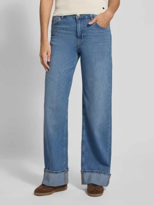 Jeansy krój wide fit z podwiniętymi na stałe nogawkami Model 'Dara' MOS MOSH