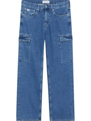 Jeansy loose fit Calvin Klein Jeans niebieski denim