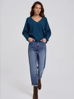 Jeansy mom fit granatowe Moodo