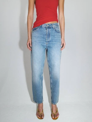 Jeansy Mom-fit z wysokim stanem średni niebieski - Kobieta - - MANGO