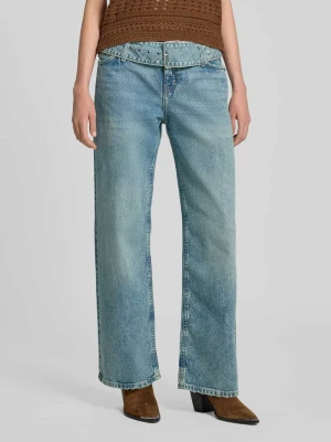 Jeansy o kroju baggy fit z paskiem model ‘Glory’ Hugo Blue