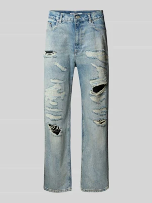 Jeansy o kroju baggy fit z przetarciami REVIEW