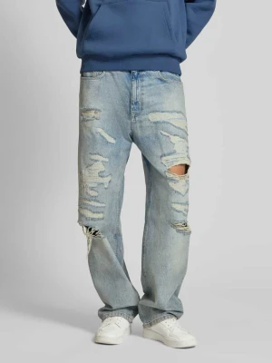 Jeansy o kroju baggy fit z przetarciami REVIEW
