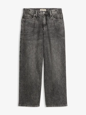 Jeansy o kroju baggy mid waist, super soft, cropped BonPrix szary