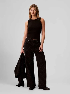 Jeansy o kroju baggy z czystej bawełny, 5 kieszeni Calvin Klein Jeans Czarny