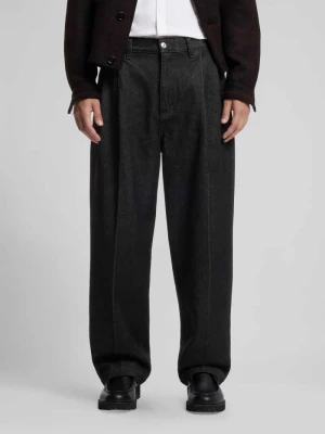 Jeansy o kroju baggy z czystej bawełny model 'HUGO 249' Czarny