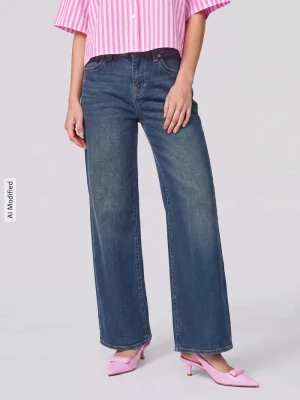 Jeansy o kroju baggy z mieszanki bawełny model 'Bobbi' True Religion Jeansowy niebieski