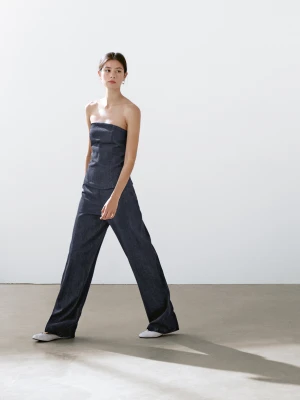 Jeansy O Kroju Barrel Fit - Ciemnoszary - - Massimo Dutti - Kobieta