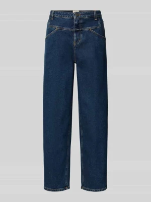 Jeansy o kroju barrel fit z detal z logo model 'STOVER-X' Closed Ciemnoniebieski