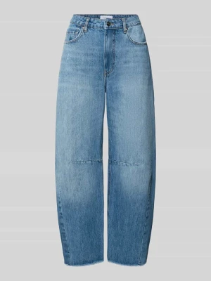 Jeansy o kroju barrel fit z frędzlami Rich & Royal Niebieski