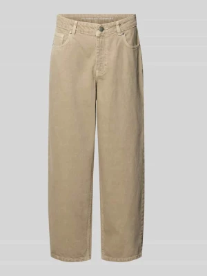 Jeansy o kroju barrel fit z wpuszczanymi kieszeniami My Essential Wardrobe Beżowy