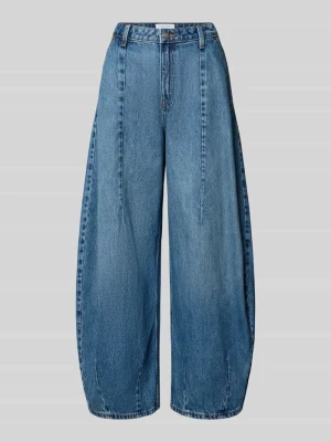 Jeansy o kroju barrel fit ze szwami działowymi model 'MATHILDE' Topshop Jeansowy niebieski