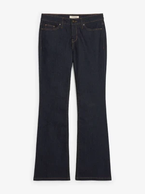 Jeansy o kroju bootcut, mid waist BonPrix niebieski