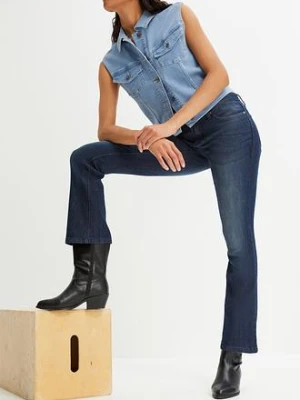Jeansy o kroju bootcut, mid waist, ze stretchem bonprix