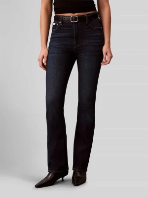 Jeansy o kroju bootcut z czystej bawełny w dark wash Calvin Klein Jeans Jeansowy niebieski