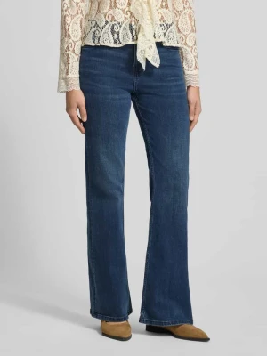 Jeansy o kroju bootcut z mieszanki bawełny model 'WILLA' Pepe Jeans Ciemnoniebieski