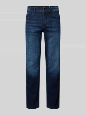 Jeansy o kroju comfort fit z wpuszczanymi kieszeniami Christian Berg Ciemnoniebieski