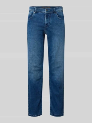 Jeansy o kroju comfort fit z wpuszczanymi kieszeniami Christian Berg Królewski niebieski