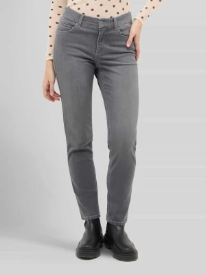 jeansy o kroju krój slim fit z mieszanka bawełny model 'CICI' Angels Antracytowy